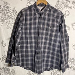 Wolverine Mens Gray Plaid Cotton Long Sleeve‎ Collared Button Down
Shirt Size XL